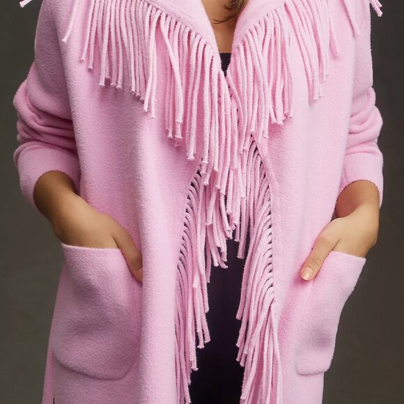 Anthropologie NVLT Medium Size Fringe Knit Jacket Sweater Cardigan - Picture 3 of 4